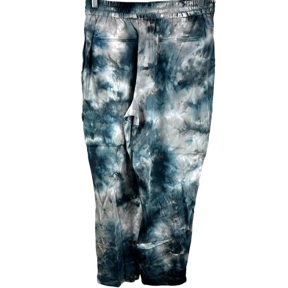 ATM NWT Charmeuse Tie Dye 100% Silk Crop Pants Size M Elastic Waist Pull-On - Picture 4 of 10